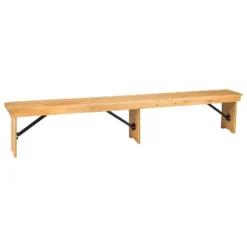 Emma And Oliver 8' X 12" Antique Rustic Solid Pine Folding Farm Bench - Portable Bench -Furniture Store GUEST f6b0c9c3 e3c2 4f74 b27c c584cca9a41e