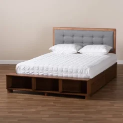4 Drawer Cosma Transitional Wood Platform Storage Bed - Baxton Studio -Furniture Store GUEST f6c2f3b0 8d0d 4c5b b0ed de5644d28821