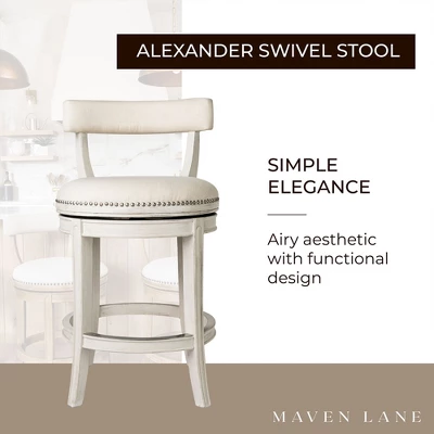 Maven Lane Alexander Low Back Swivel Kitchen Stool 4 Maven Lane Alexander Low Back Swivel Kitchen Stool - Image 2