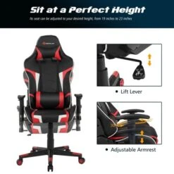 Costway Gaming Desk & Chair Set Z-Shaped Racing Style Desk With Massage Swivel Gaming Chair -Furniture Store GUEST f7a3c932 f98c 437d bd10 0920e7322a4c