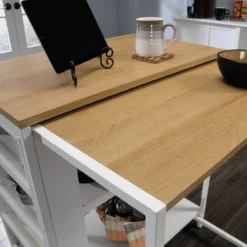 Counter Height Kitchen Island Baltic Oak Trim White - Sauder -Furniture Store GUEST f7e15fb0 180d 4999 9595 444cec349d85