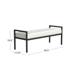 Modern Metal Bench Cream Boucle - HomePop -Furniture Store GUEST f89ad956 3cc1 4831 8ff0 a2040a49f3dd