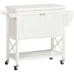 HOMCOM Rolling Kitchen Island On Wheels, Utility Serving Cart With Rubberwood Top, Towel Rack, Spice Rack And Storage Cabinet 15 HOMCOM Rolling Kitchen Island On Wheels, Utility Serving Cart With Rubberwood Top, Towel Rack, Spice Rack And Storage Cabinet -Furniture Store GUEST f9457e4a 290f 44e0 83eb 9c86516726a5
