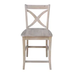 24" Vinyard Counter Height Barstool Washed Gray/Taupe - International Concepts