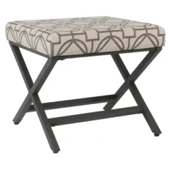 Modern Metal X Base Ottoman - HomePop -Furniture Store GUEST f9a06ae7 ea09 4dc2 916e 70c80596b00b
