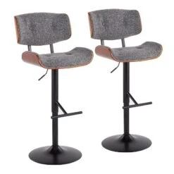 Set Of 2 Lombardi Mid-Century Modern Adjustable Counter Height Barstool - Lumisource -Furniture Store GUEST fa28ab69 7bd1 4b90 9208 9149cc17d20c
