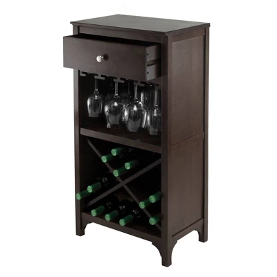 Ancona Wine Cabinet Modular Set Wood/Black - Winsome 5 Ancona Wine Cabinet Modular Set Wood/Black - Winsome - Image 3