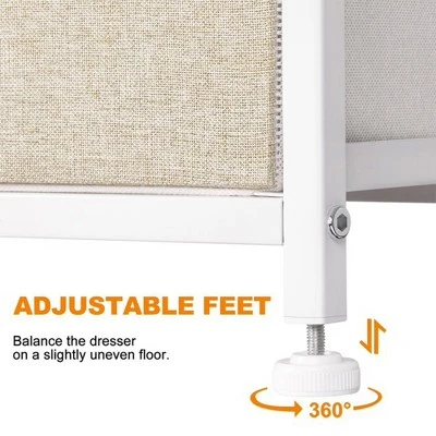 REAHOME 10 Drawer Steel Frame Bedroom Storage Organizer Chest Dresser With Waterproof Top, Adjustable Feet, And Wall Safety Attachment, Taupe 6 REAHOME 10 Drawer Steel Frame Bedroom Storage Organizer Chest Dresser With Waterproof Top, Adjustable Feet, And Wall Safety Attachment, Taupe - Image 4