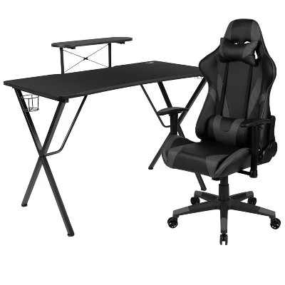 Flash Furniture Gaming Desk And Reclining Gaming Chair Set With Cup Holder, Headphone Hook, And Monitor/Smartphone Stand 15 Flash Furniture Gaming Desk And Reclining Gaming Chair Set With Cup Holder, Headphone Hook, And Monitor/Smartphone Stand - Image 13
