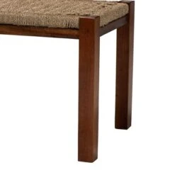 Hermes Natural Seagrass And Mahogany Wood Bench Walnut Brown - Bali & Pari -Furniture Store GUEST fd60083e 3bb7 49a2 ad8e 098bb7d38900