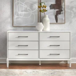 Sussex 6 Drawer Dresser White - Lifestorey