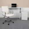 Flash Furniture Work From Home Kit - White Adjustable Computer Desk, LeatherSoft Office Chair And Inset Handle Locking Mobile Filing Cabinet -Furniture Store GUEST fdf89ef4 c46a 4cff 9e11 3b91c3e67719 1