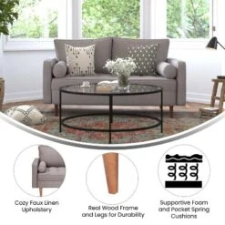 Flash Furniture Hudson Mid-Century Modern Loveseat Sofa With Tufted Upholstery & Solid Wood Legs 18 Flash Furniture Hudson Mid-Century Modern Loveseat Sofa With Tufted Upholstery & Solid Wood Legs -Furniture Store GUEST fe476c28 1894 4fed 851e 3ae2eef4eb29