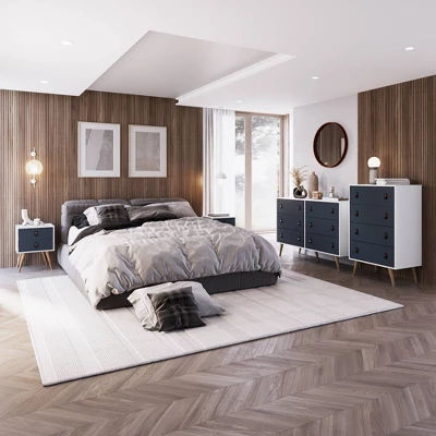 Set Of 2 Amber 4 Tall Drawer Dresser - Manhattan Comfort 6 Set Of 2 Amber 4 Tall Drawer Dresser - Manhattan Comfort - Image 4