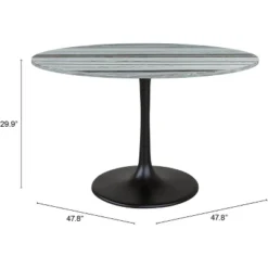 47.2" Stephanie Round Marble Dining Table Gray - ZM Home -Furniture Store GUEST ffea5cf0 ab26 4392 8e08 1774872749ef